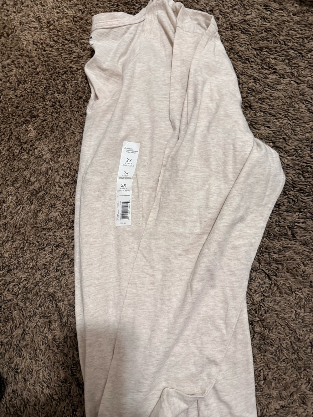 Women's Long Sleeve Tee - Light Beige